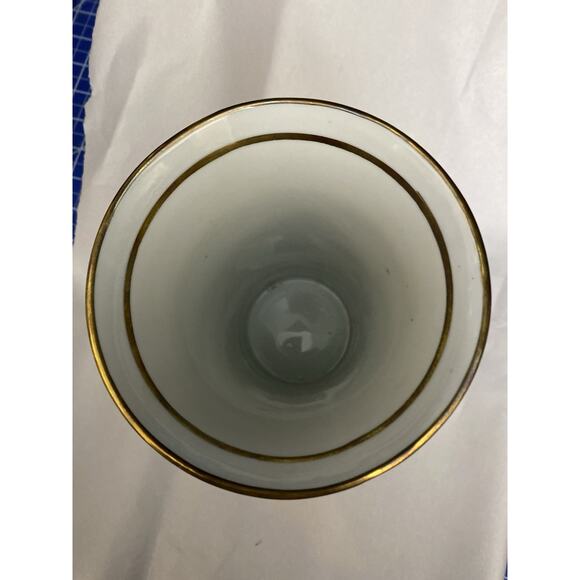 Large MOSTOROD Egyptian Porcelain Flared Vase with Gold Trim Hieroglyphic Motif - Picture 4 of 7